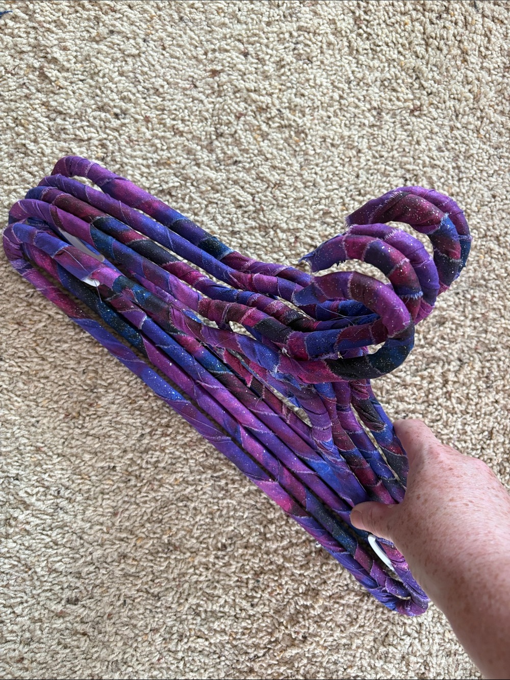 Upcycled fabric covered hangers